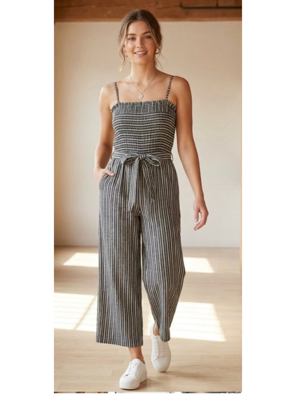 Hem & Thread Stripe Jumpsuit size small